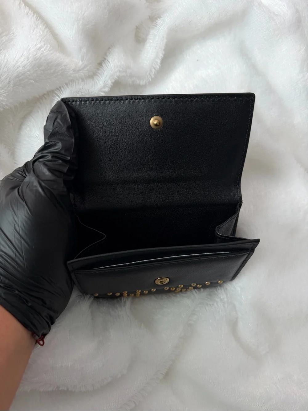 Authentic Christian Dior Lady Dior wallet studded zip around leather wallet